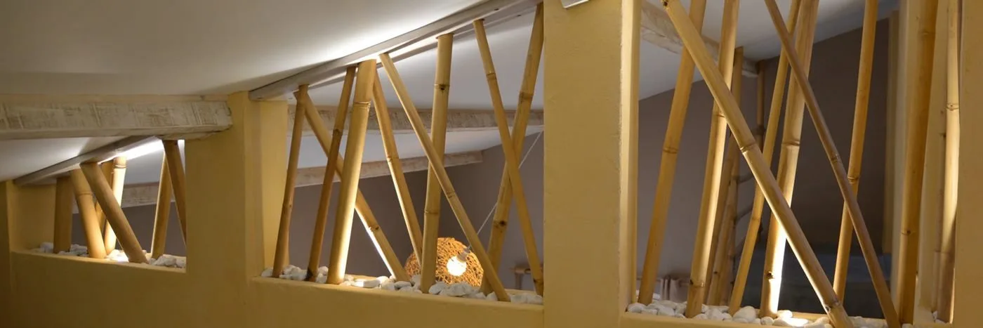 Garde-corps de mezzanine en bambou croisé