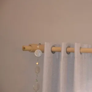 Tringle en bambou d'un mètre avec ses anneaux