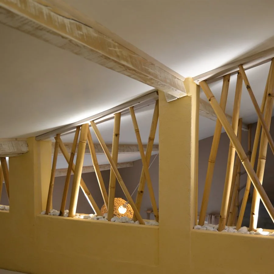 Garde-corps de mezzanine en bambou croisé