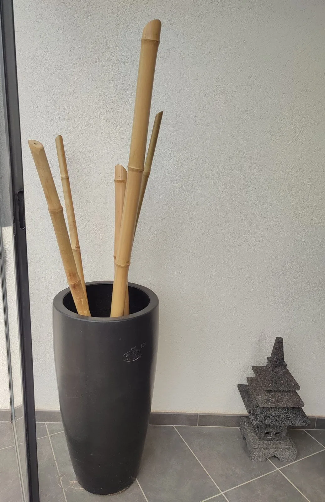 Cannes de bambou décoratives dans un vase